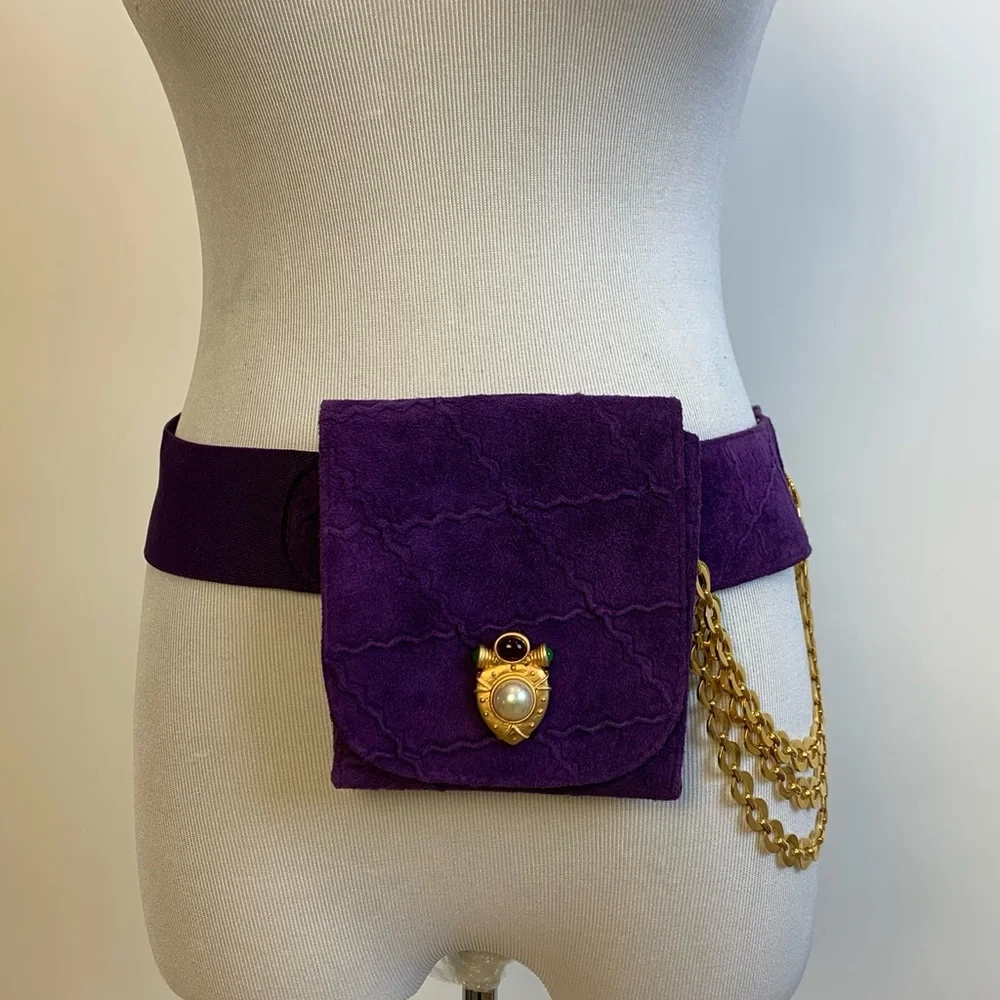 Vintage Suede Belt w/Gold Chains SOLD!!! - Picture 6 of 14